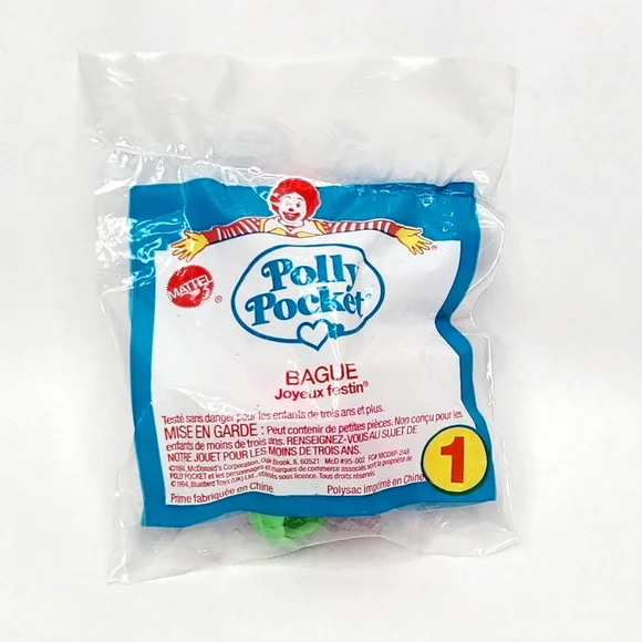 Vintage 1994 Polly Pocket Ring McDonald's Sealed in Packaging Bluebird - Picture 3 of 3